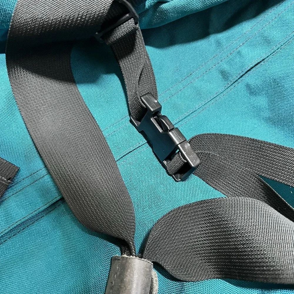Vintage LL Bean Duffel Bag Aqua XXL Canvas Hidden Backpack Straps convertible